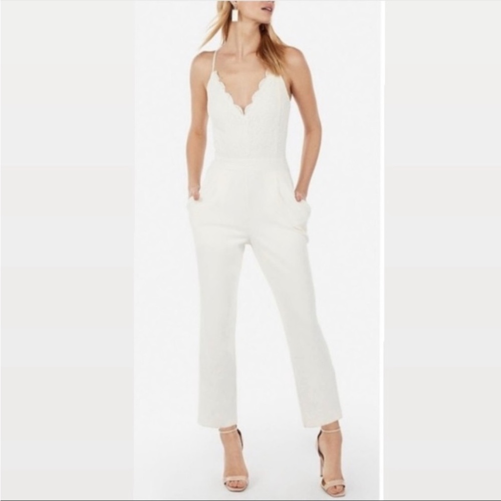 Express ivory jumpsuit nwot